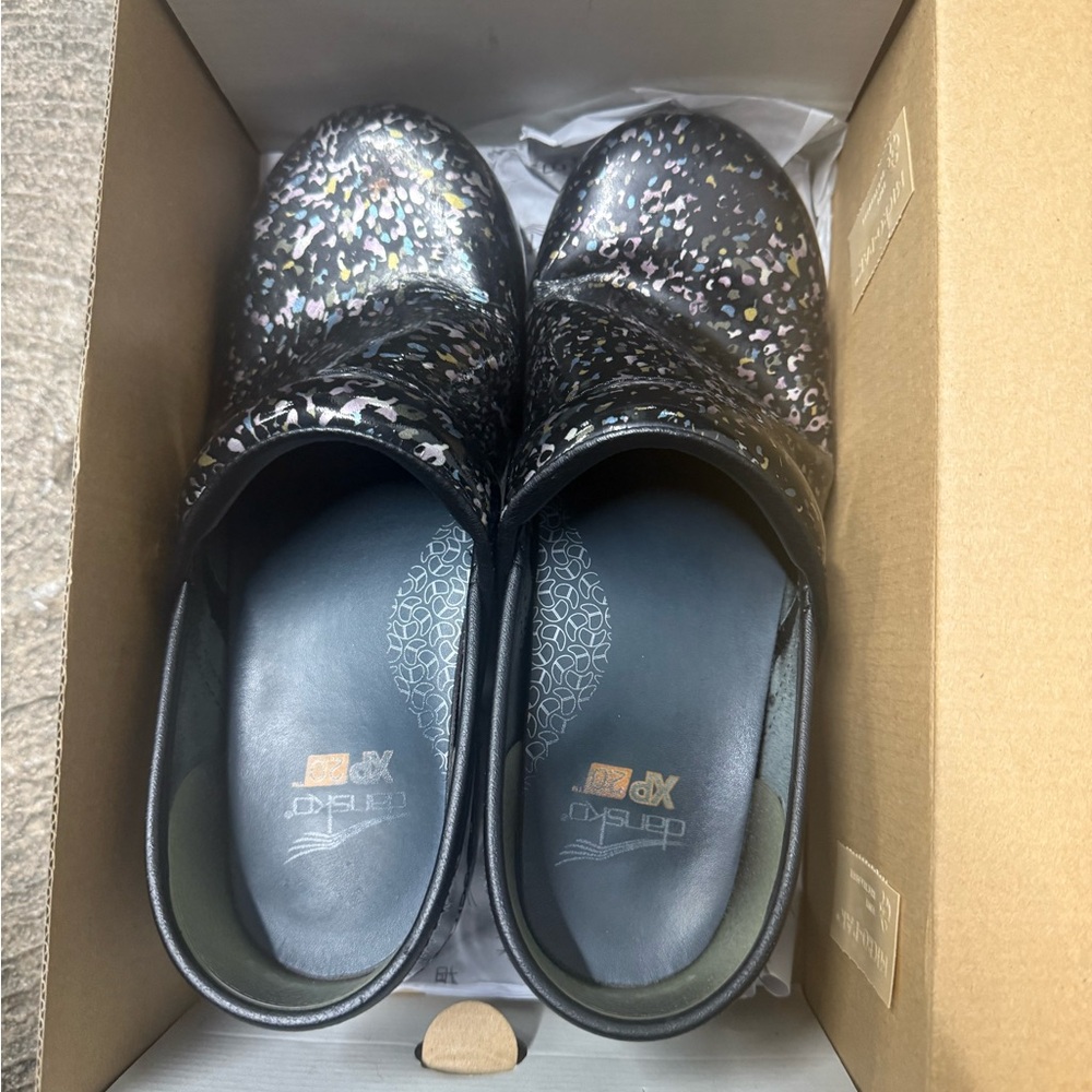 Dansko Black Multicolor Clogs